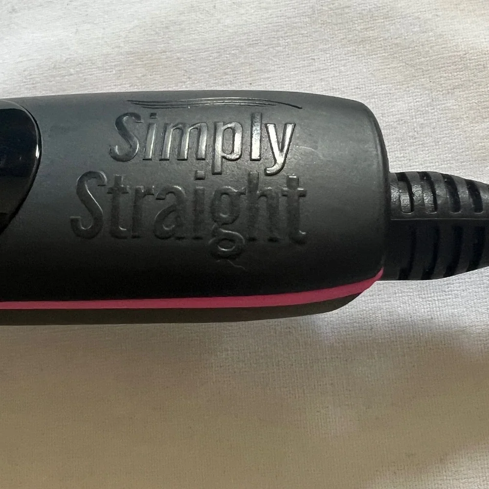 Simply Straight Ceramic Hair Straightening Brush Black Pink Digital LCD Display